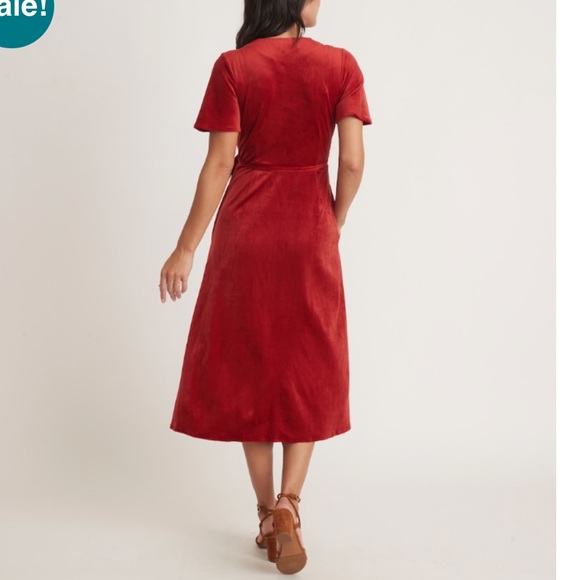 Marine Layer Red Velvet wrap dress, size M - Picture 10 of 10